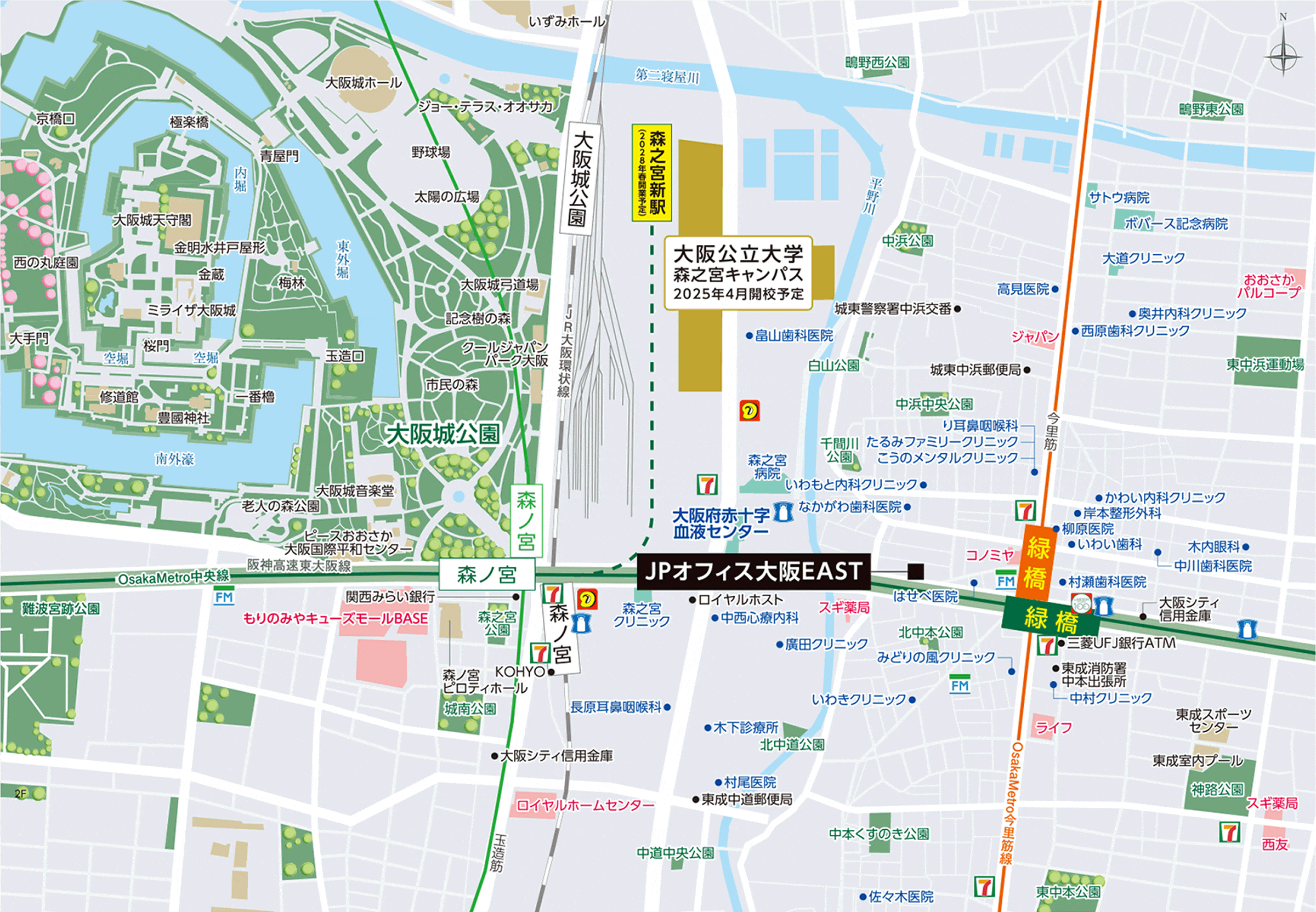 森ノ宮新駅周辺マップ